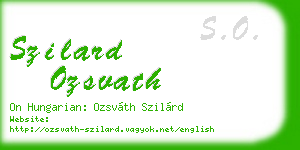 szilard ozsvath business card